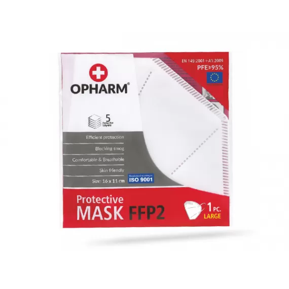 Vernemaske FFP2 Stor Hvit – 5 stk i Boks | Individuelt Pakket
