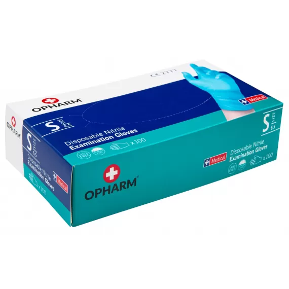 OPHARM Nitrilhansker Blå – 100 stk | Pudderfri & Lateksfri